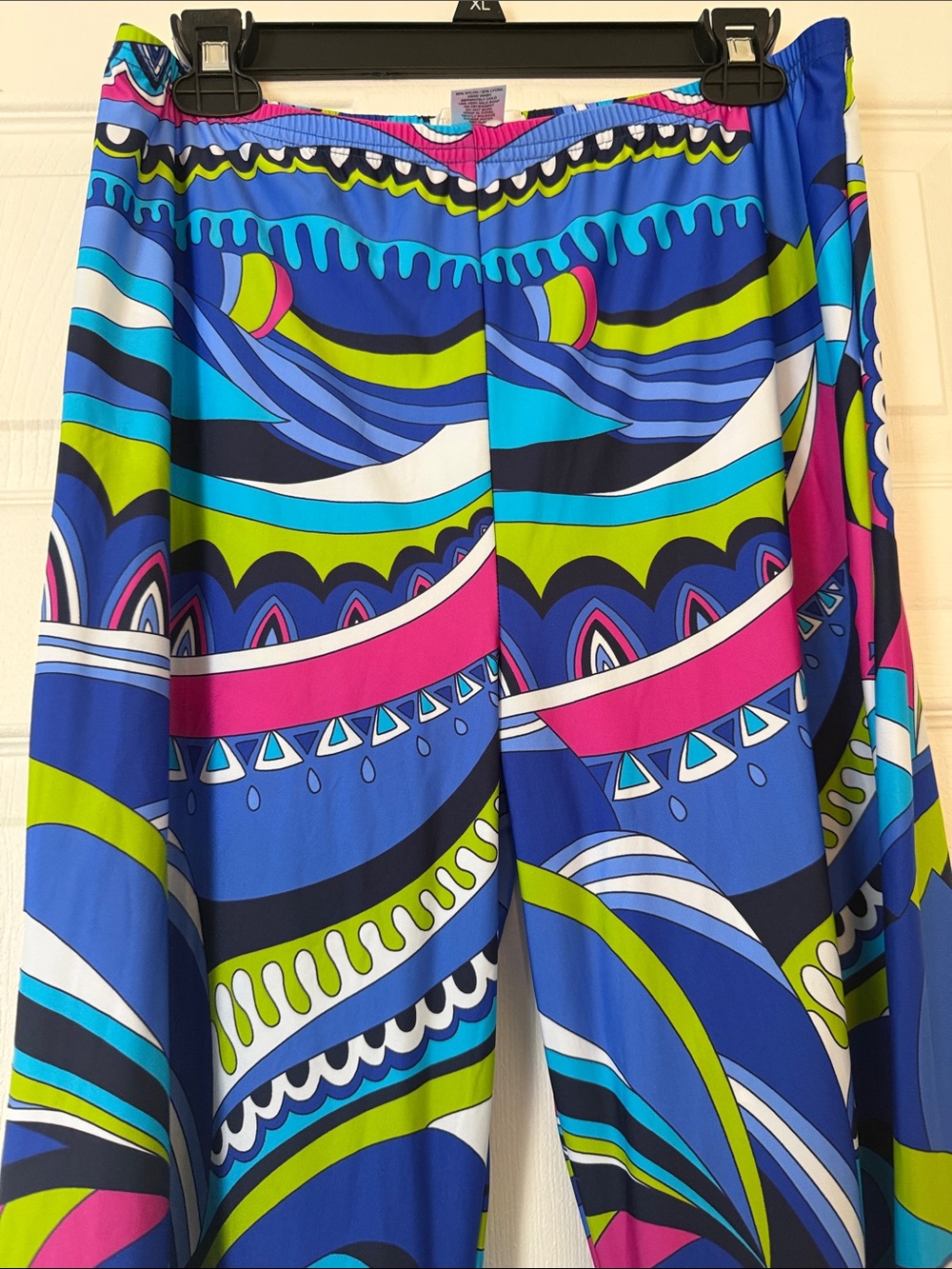Tara Grinna Size L Vibrant Abstract Palazzo Pants Resort Cover-Up Made in USA - Picture 5 of 6